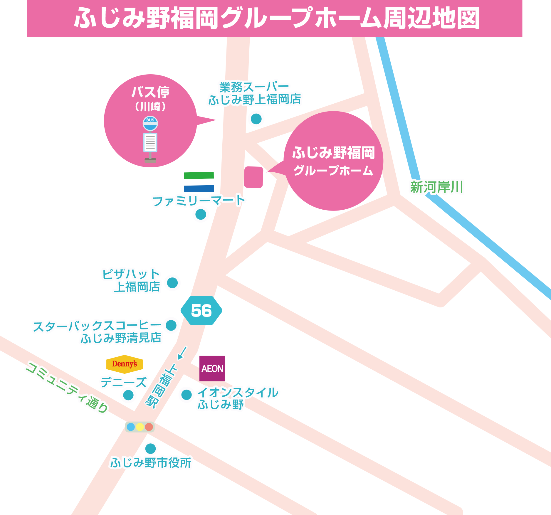 ふじみ野福岡グループホームへの案内図